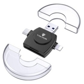 VIKING VR4V1B čierna / externá čítačka pamäťových kariet 4V1 / USB 3.0 (VR4V1B)