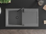 MEXEN/S MEXEN/S - Leo granitový drez 1 s odkvapkávačom 900x500 mm, sivá,+ sifón grafit 6501901010-71-B