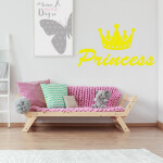 Veselá Stena Samolepka Princess Farba: černá, Veľkosť: 40 x 23 cm