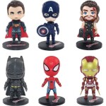 Figúrky Marvel a DC Comics Superhrdinovia 6 ks - Superman, Captain America, Thor, Iron Man, Spider-Man a Batman - Cakesicq - Cakesicq