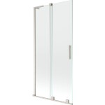 MEXEN/S - Velar L dvojkrídlová posuvná vaňová zástena 90 x 150, transparent, nikel kartáčovaný 896-090-003-01-97