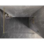 MEXEN/S - Lunar Sprchová zástena WALK-IN pravá 130 x 200, transparent 8 mm, zlato kefovaná 830-130-000-55-00-P