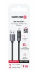 Swissten Kábel USB-A na USB-C s LCD displejom 1m čierna / 60W / USB-A (M) / USB-C (M) (71551073)