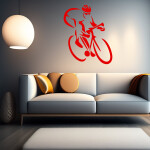 Veselá Stena Samolepka Cyklista Farba: černá, Veľkosť: 40 x 48 cm