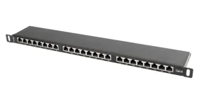 Lanberg PPS6-0024-B čierny / Patch panel / 19" / 24 portov / 0,5U / CAT.6 FTP tienený (PPS6-0024-B)