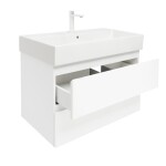 Kúpeľňová skrinka s umývadlom SAT B-Way 79x50x45 cm biela lesk BWAY280WU2BBI BWAY280WU2BBI