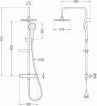 MEXEN/S - KX05 Sprchový stĺp s termostatickou batériou bielej 771500591-20