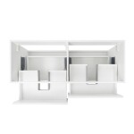 Kúpeľňová skrinka s umývadlom a technickým kameňom SAT B-Way 119x50x45 cm biela lesk BWAY2120WTKUB BWAY2120WTKUB