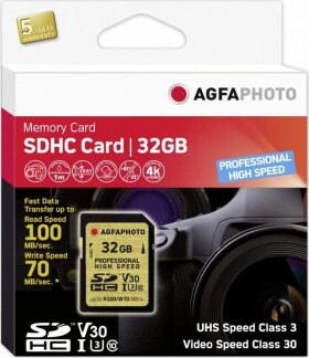 AgfaPhoto SDHC 32 GB Class 10 UHS-I/U3 V30 (10605)