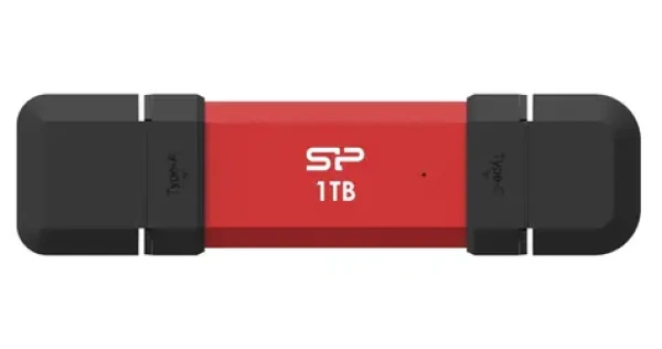Silicon Power DS72 1TB červená / USB-A + USB-C 3.2 Gen 2 / R: 1050MBs / W: 850MBs (SP001TBUC3S72VPR)