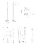 OMNIRES - BARETTI sprchový stĺp čierna mat /BLM/ BA7844BL