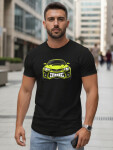 Pánske tričko s potlačou auta čierne FashionStreet NX5015R XL