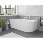 MEXEN/S - Silo voľne stojaca rohová vaňa ľavá reliéf 170 x 80, biela, sifón a prepad biela 52891708000L-20