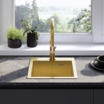REA REA - Oceľový drez Leo 40 BRUSH GOLD ZLE-06001