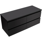 CERANO - Kúpeľňová skrinka Carole + doska pod umývadlo Navira Pro - 36 mm - čierna matná - 140x51,6x46 CER-668288
