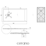 CERANO - Sprchová vanička obdĺžniková Pablo - SMC/minerálny kompozit - štruktúrovaná šedá - 150x80x3 CER-481315