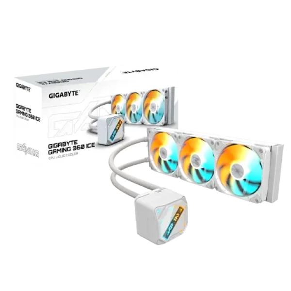 GIGABYTE GAMING 360 ICE / AIO vodný chladič CPU / 3x 120 mm / 2200 RPM @ 35.8 dB / 61.61 CFM (GP-GIGABYTE GME 360I)