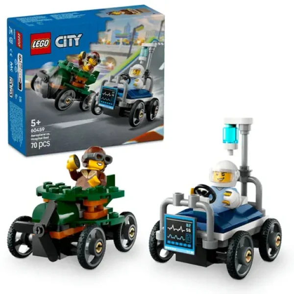 LEGO® City 60459 Závodný balíček: Lietadlo vs. nemocničné lôžko