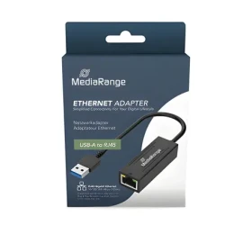 MediaRange adaptér USB-A na RJ45 čierna / Adaptér / Gigabit Ethernet / 20 cm / Plug Play (MRCS238)