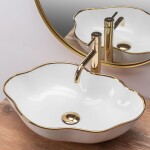 REA - Umývadlo na dosku Pearl Gold Edge REA-U0696