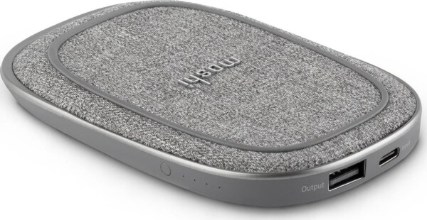 Moshi Porto Q 5K Portable Battery with Built-in Wireless Charger - Nordic Gray