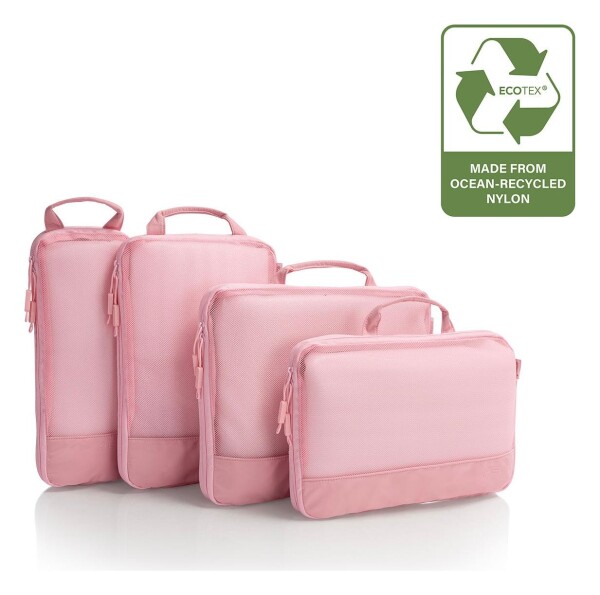 Cestovne organizery Heys Ecotex Compression Packing Cube 4 Pc Set Pink Sand