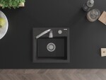 MEXEN MEXEN - Milo granitový drez 1-miska 435x410 mm, čierna škvrnité 6505441000-76