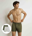 Pánske voľné boxerky 2 ks DIM COTTON STRETCH LOOSE BOXER 2x - DIM - sivé XXL