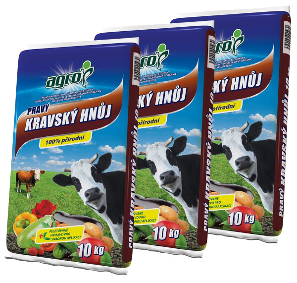 AGRO Kravský hnoj 3 x 10 kg