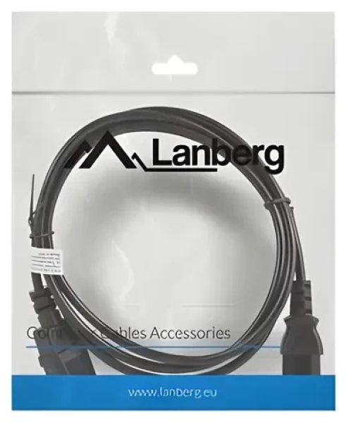 Lanberg predlžovací kábel C13-C14 čierna / Napájací kábel / 1,8 m (CA-C13E-10CC-0018-BK)