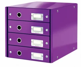 Leitz Clickamp;Store WOW (4 zásuvky) Zásuvkový box purpurová (60490062)