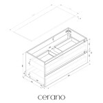 CERANO - Kúpeľňová skrinka Carole - betónovo šedá + doska pod umývadlo z lit. mramoru Elanys - 12 mm - biela matná - 100x49,2x46 CER-8050BD85510