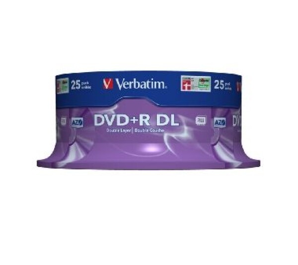 Verbatim DVD+ R DL Matt Silver 25ks / 8.5 GB / 8x (43757)