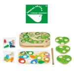 Lucy Leo Chytanie húseník drevená motorická stolová hra s magnetmi