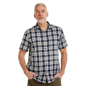 Bushman Pánska ľanová košeľa Kwame, tmavomodrá XXL