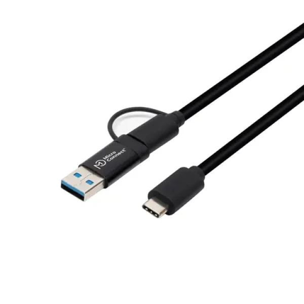 MicroConnect kábel USB-C s USB 3.0 A adaptérom 1m čierna / 5000Mbit/s (USB3.1CCA1)