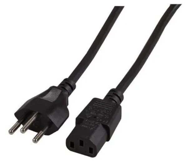 EFB Švajčiarsko 180 ° - C13 180 ° čierna / Napájací kábel / 2 m / 10 A / 250 V (EK537.2V3)