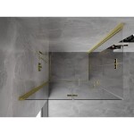 MEXEN/S - Mist-F Duo sprchovací kút skladacie dvere ľavá 120 x 75, transparent, zlato kartáčovaná 8A6-120L-075P-55-00