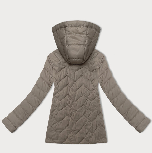 Ľahká dámska béžová prešívaná bunda s kapucňou J Style (16M9232-62) odstíny béžové S (36)