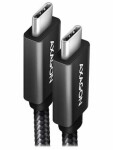 Axagon BUCM32-CM10AB kábel USB-C na USB-C čierna / 1 m / 5 A / 4K HD video / PD 100W (BUCM32-CM10AB)