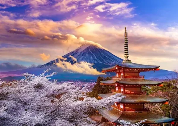 ENJOY Puzzle Hora Fudži na jar, Japonsko