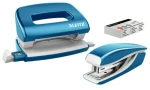Leitz WOW Set mini zošívačky a dierovačky metalická modrá / zošívanie: až 10 listov (55612036)