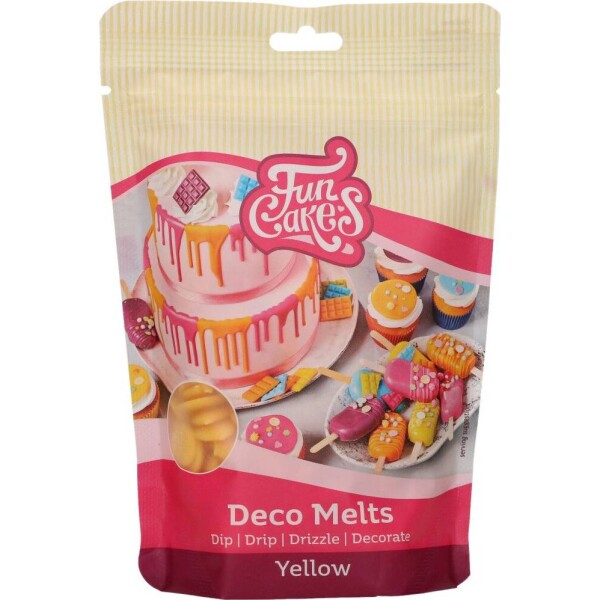Jedlá poleva rozpustná v peckách 250 g Žltá - FunCakes - FunCakes
