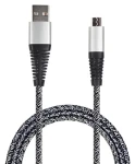 2GO USB-A - Micro-USB 1 m strieborná / Dátový a nabíjací kábel / Nylon (795951)