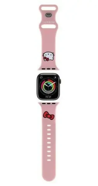 Hello Kitty Silikónový remienok Kitty Head ružová / Remienok / pre Apple Watch 42/44/45/49 mm