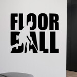 Veselá Stena Samolepka Nápis Floorball Farba: bílá, Veľkosť: 60 x 49 cm