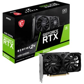 MSI GeForce RTX 3050 Ventus 2X OC 6GB / 1492 MHz / 6GB GDDR6 / 96-bit / 2x HDMI + 1x DP / 70W (RTX 3050 VENTUS 2X 6G OC)