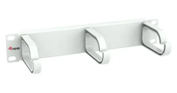 Equip 10" svetlo šedá / Vyväzovací panel / 1U / 3x plastová úchytka (327342)