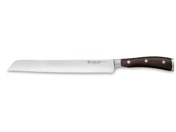 Wüsthof Ikon / Nôž na chlieb / dĺžka čepele 23 cm / dvojito vrúbkované ostrie / trojito nitovaná rukoväť (1010531123)