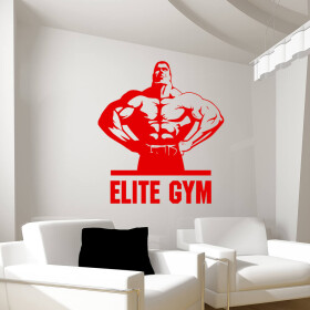Veselá Stena Samolepka Elite Gym Farba: červená, Veľkosť: 40 x 43 cm